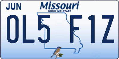 MO license plate OL5F1Z