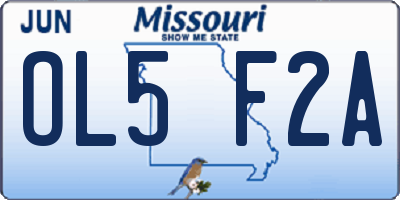 MO license plate OL5F2A
