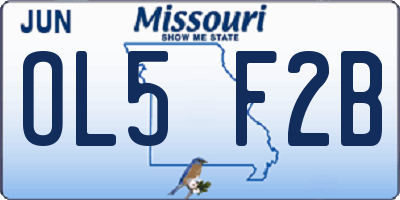 MO license plate OL5F2B