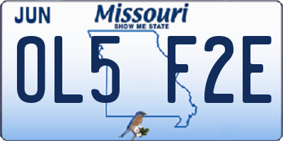 MO license plate OL5F2E