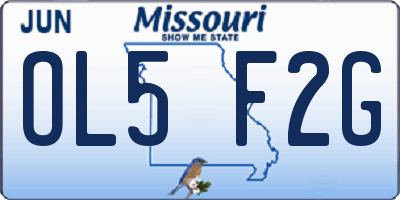 MO license plate OL5F2G