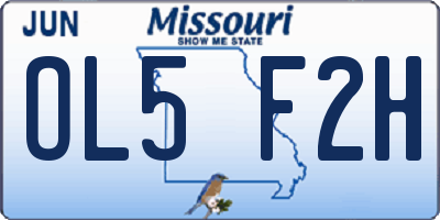 MO license plate OL5F2H