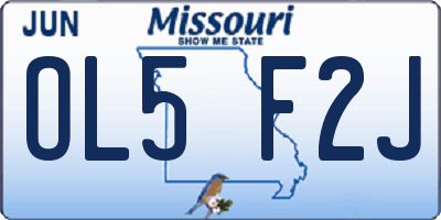 MO license plate OL5F2J
