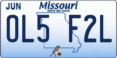 MO license plate OL5F2L