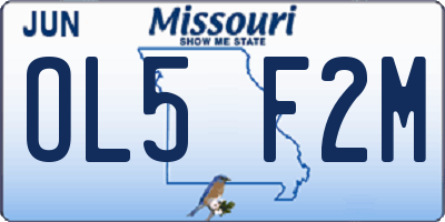 MO license plate OL5F2M