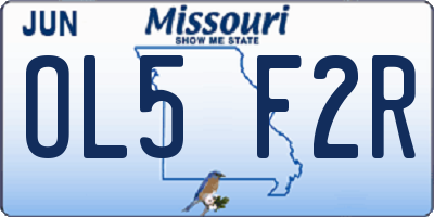 MO license plate OL5F2R