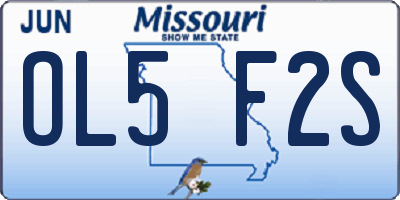 MO license plate OL5F2S
