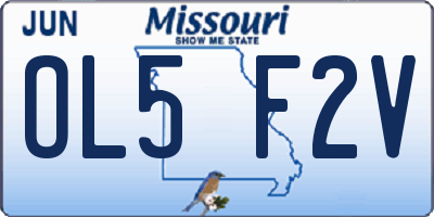 MO license plate OL5F2V