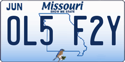 MO license plate OL5F2Y