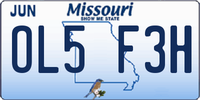 MO license plate OL5F3H