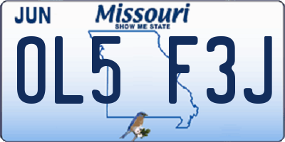 MO license plate OL5F3J