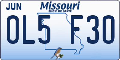 MO license plate OL5F3O