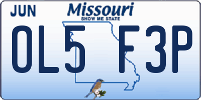 MO license plate OL5F3P