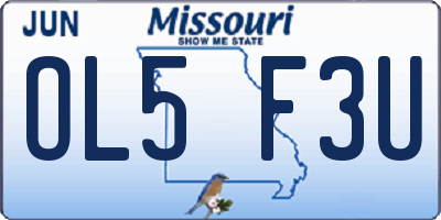 MO license plate OL5F3U