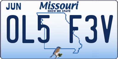 MO license plate OL5F3V