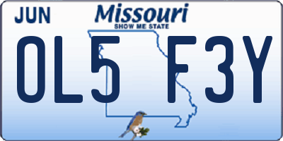 MO license plate OL5F3Y