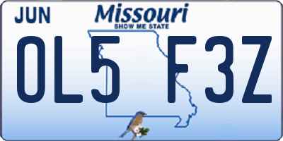 MO license plate OL5F3Z