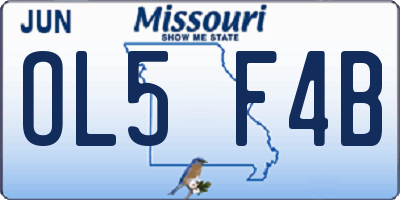 MO license plate OL5F4B