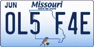 MO license plate OL5F4E