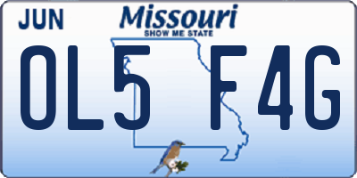 MO license plate OL5F4G