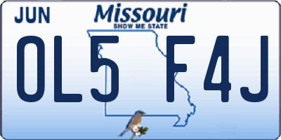 MO license plate OL5F4J