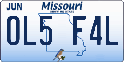 MO license plate OL5F4L