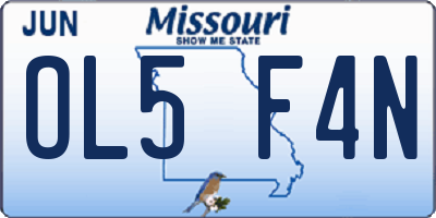 MO license plate OL5F4N
