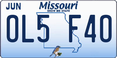 MO license plate OL5F4O