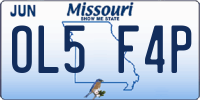MO license plate OL5F4P