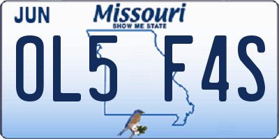 MO license plate OL5F4S
