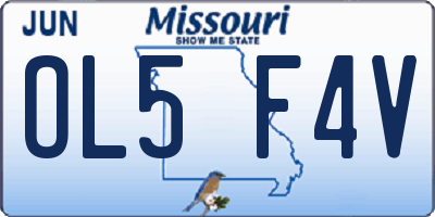 MO license plate OL5F4V