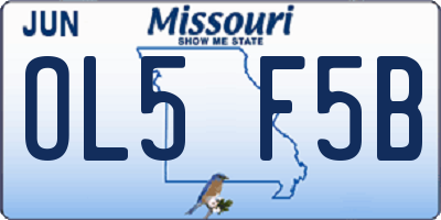 MO license plate OL5F5B