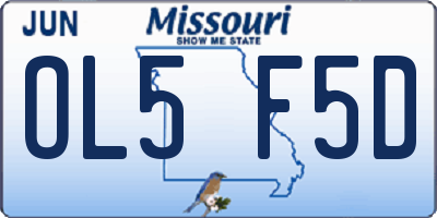 MO license plate OL5F5D