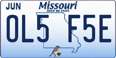 MO license plate OL5F5E
