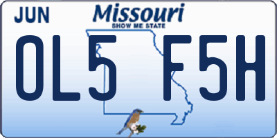 MO license plate OL5F5H
