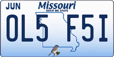 MO license plate OL5F5I