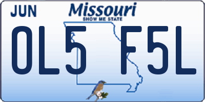 MO license plate OL5F5L