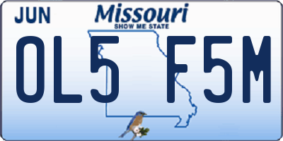 MO license plate OL5F5M