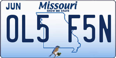 MO license plate OL5F5N