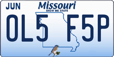 MO license plate OL5F5P