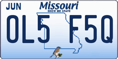 MO license plate OL5F5Q