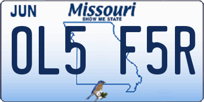 MO license plate OL5F5R