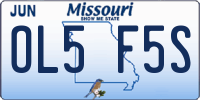 MO license plate OL5F5S