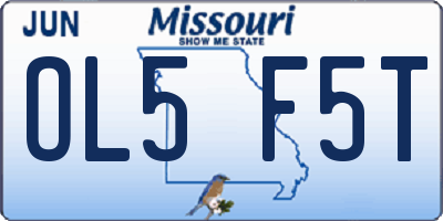 MO license plate OL5F5T