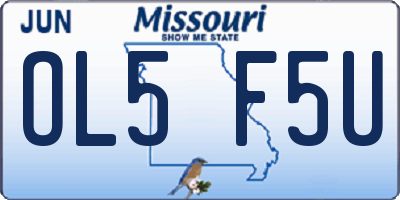 MO license plate OL5F5U