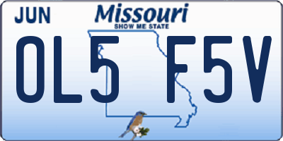 MO license plate OL5F5V
