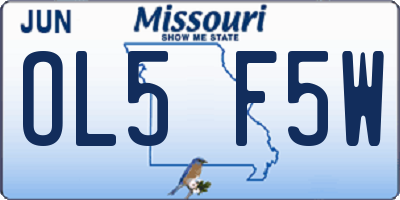 MO license plate OL5F5W