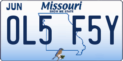MO license plate OL5F5Y