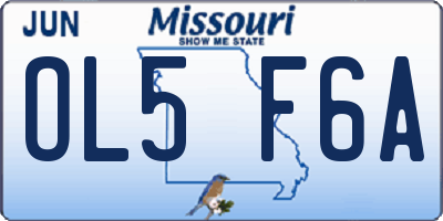 MO license plate OL5F6A