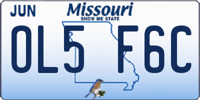 MO license plate OL5F6C